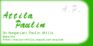 attila paulin business card